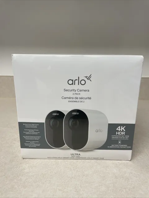 Arlo Ultra Security Camera 4K 3rd Gen 2 Cameras with Smart Hub NEW SEALED