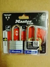 Master Lock 3TLF Padlocks & Keys 1-9/16" Wide x 1-1/2" Shackle NEW FREE SHIPPING