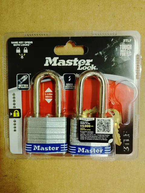 Master Lock 3TLF Padlocks & Keys 1-9/16" Wide x 1-1/2" Shackle NEW FREE SHIPPING