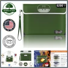 Utility Fireproof Bag, 11"x7.7" for Safe Storage of Valuables & Important Papers