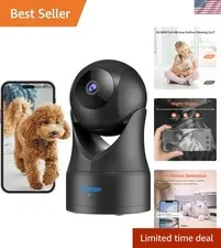 Indoor Camera 2K, 360 Cameras for Home Security with Motion Detection, Baby M...