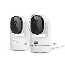 Essential Indoor Pan Tilt Zoom Security Camera 2K Wired 2 Pack 360 Degree View