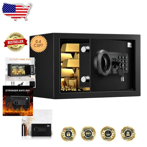 Waterproof Safe Box: 0.4 Cuft, Electronic Lock, Audio Alarm, Solid Alloy Steel