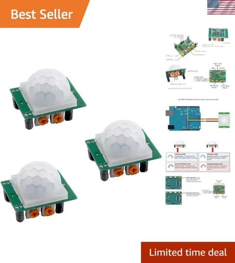 Pack of 3 HC-SR501 PIR Motion Sensors with Adjustable Timing for Home Security