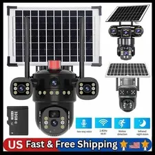 Wireless Solar Security Camera WiFi Home Outdoor PTZ Night Vision Surveillance