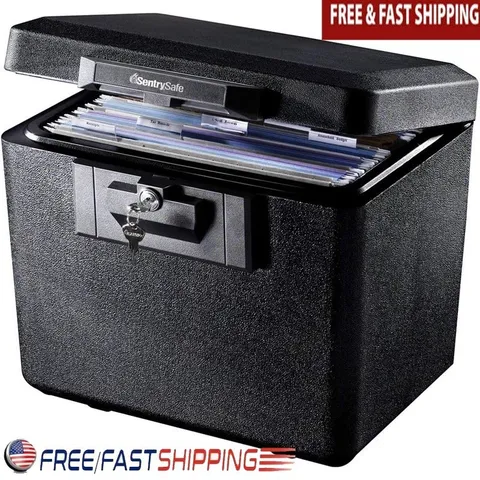 Fireproof Document Safe Box W/ Key Lock Secure Storage of Valuables & Files New