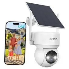 Solar Security Cameras Wireless Outdoor 2.4G WiFi, 360° View, 1 Pack White