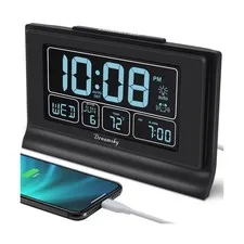 DreamSky Alarm Clocks for Bedrooms with Battery Backup, Auto Set Digital Cloc...