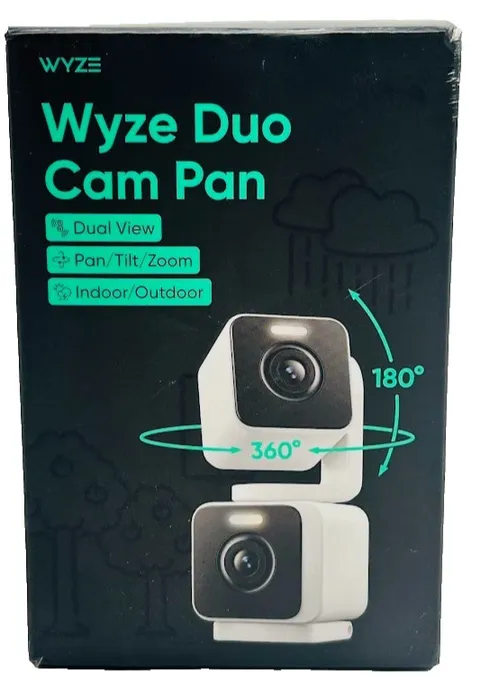 Wyze Pan Cam Duo Dual-Lens Indoor/Outdoor 2K Security Camera with Pan/Tilt