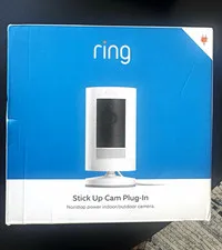 Ring Stick Up Cam Plug-In 1080p Wi-Fi Alexa Weatherproof Indoor/Outdoor White