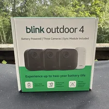 Blink Outdoor 4 3-Cam Wireless Wi-Fi System w/ Sync Module, 1080p, 2-Way