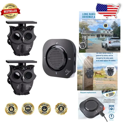 Solar Driveway Alarm 1/2 Mile Long Range Weatherproof Motion Detector