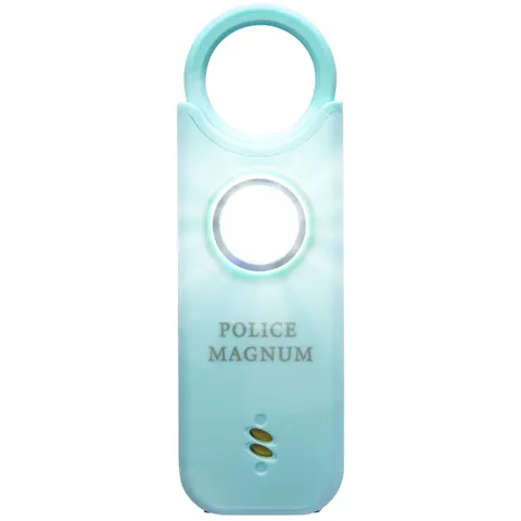 Police Magnum Personal safety alarm- 135dB Rechargeable LED Light- Turquoise