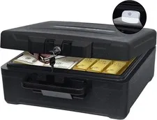 Fireproof Document Box with Key Lock Portable Home Safe