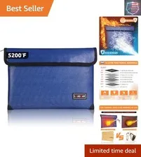 Fireproof Document Bag - with 5200°F Heat Insulated, Waterproof Fireproof Bag...