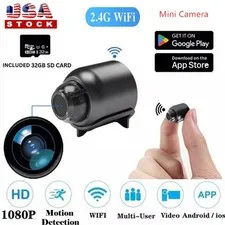 1080P Mini Camera WiFi HD IP Camera Camcorder Home Security Cam + 32GB SD Card