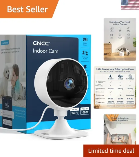 Infrared Night Vision Indoor Camera - Baby & Pet Monitor with Cloud Options