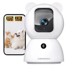 CINMOORE 2.5K Security Camera Indoor, Non-Subscription AI Person/Pet/Cry Detecti