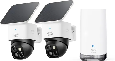 Eufy Security Solocam S340 2-Cam Kit (Homebase S380), Solar Security Camera, Wir