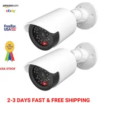 Dummy Surveillance Camera, Indoor Outdoor Dome Fake Security Camera, with LED