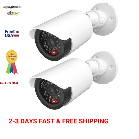 Dummy Surveillance Camera, Indoor Outdoor Dome Fake Security Camera, with LED