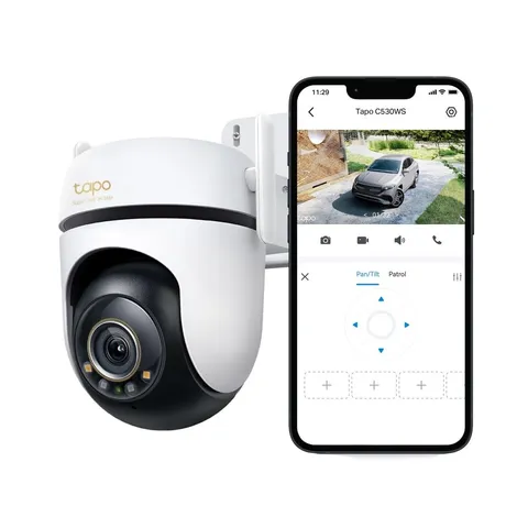 Tapo 3K+ Outdoor Pan/Tilt Security Wi-Fi Camera, C530WS, Wired