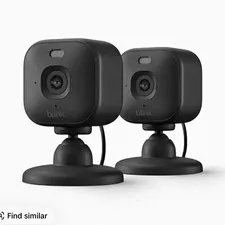 Blink Mini 2K+ 2K Indoor Wired Wi-Fi IP Cameras 2-Pack Black Alexa NV
