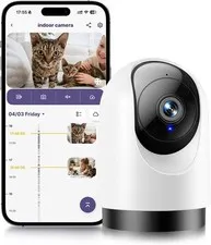 YOTON Indoor Security Camera, 2K 360° Wi-Fi Baby Monitor & Pet Camera W/Motion T