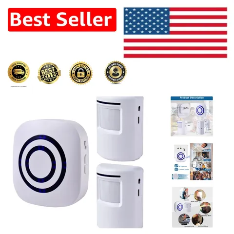 Advanced Motion Sensor Alarm System – Wireless, 328ft Range, 2 Sensors Included