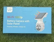 Solar Panel Powered Security Camera 1080p WiFi Camera with Night Vision Motion