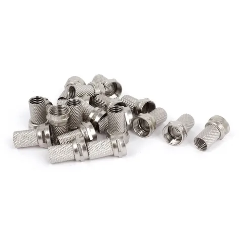 20 Pcs F Type Male Thread Coaxial RG6 CATV Adapter Connector