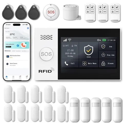 Alarm System For Home Burglar Security+Monito Home Alarm Wireless WiFi 24 Pieces
