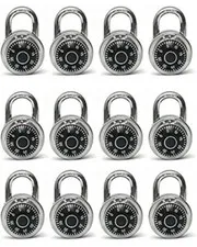 Standard Dial Combination Lock, 2 in. Wide with Different Combinations Pk of 12