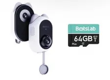 BOTSLAB Dual-Lens 4MP Window Camera + 64G Micro SD Card
