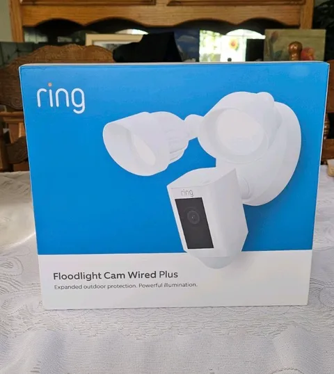 Ring Floodlight Cam Wired Plus Surveillance Camera - White