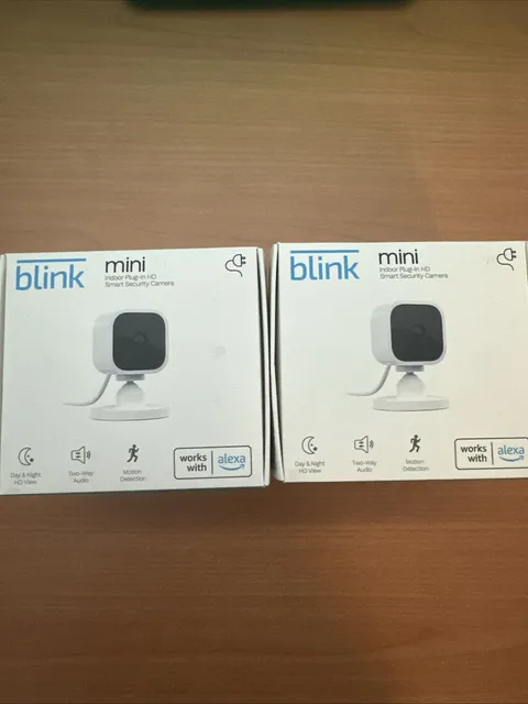 Blink - Mini Indoor 1080p Wi-Fi Security Camera (2-Pack) - White NEW SEALED