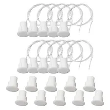 FOCMKEAS 10PCS Recessed Wired Door Contact Sensor, NC, ABS White, RC-36
