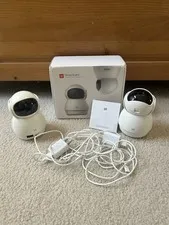 Set of 2 YI Dome Guard Security Camera *tested, working* Power Cord And Box