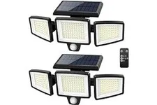 Tuffenough Solar Outdoor Lights 2500LM 210 LED Security Lights with Remote Contr