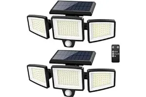 Tuffenough Solar Outdoor Lights 2500LM 210 LED Security Lights with Remote Contr