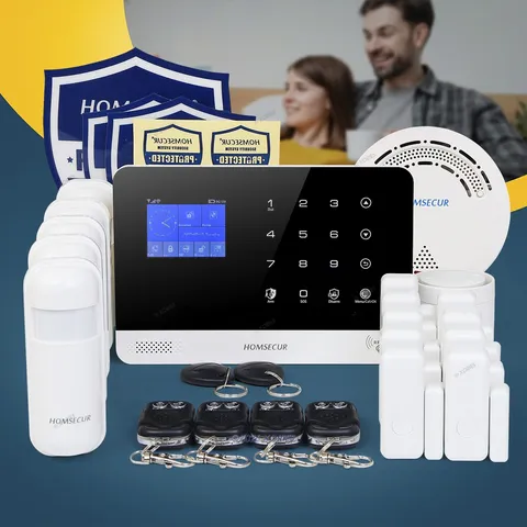 HOMSECUR Wireless WIFI 4G GSM RFID LCD Burglar Intruder Alarm System