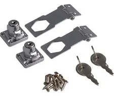 2 Pack Keyed Hasp Lock for Doors Cabinet, 3 inch, Zinc Alloy, Silver