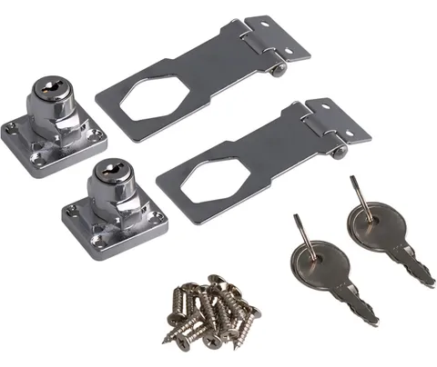 2 Pack Keyed Hasp Lock for Doors Cabinet, 3 inch, Zinc Alloy, Silver