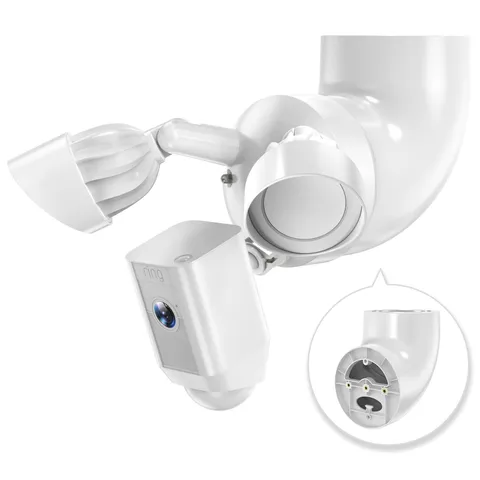 Eave Mount For Floodlight Cameras 90 Degree Soffit Adapter Bracket White Color
