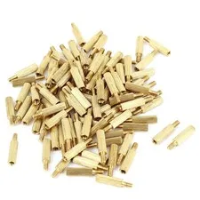 100pcs Male Female Thread PCB Board Brass Pillars Standoff m2 x 10mm