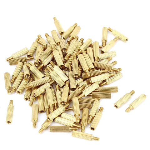 100pcs Male Female Thread PCB Board Brass Pillars Standoff m2 x 10mm