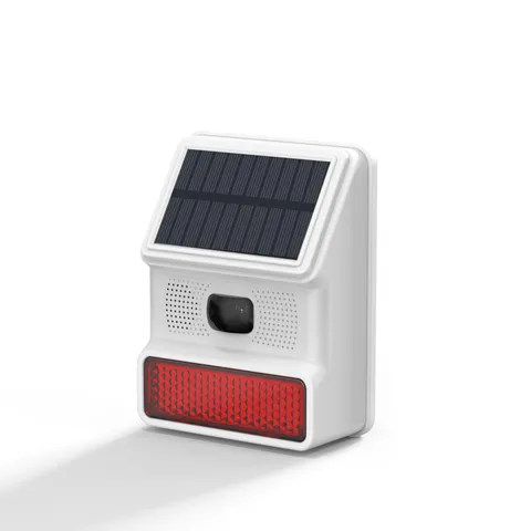 Solar Motion Sensor Alarm - 100dB Siren with 11 Alerts, 12m Sensing Distance,...