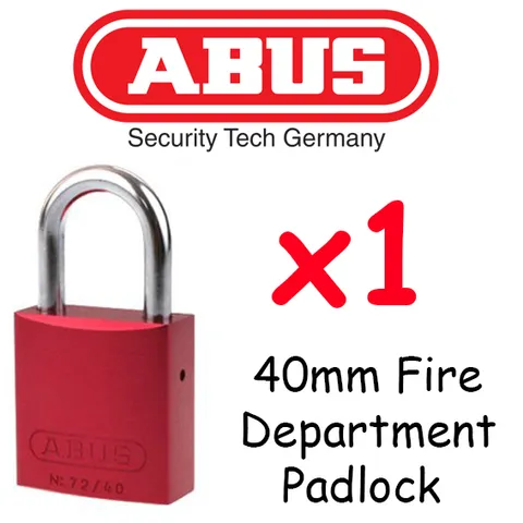 Fire Department Abus 40mm x1 Lock - Red Fire Brigade Padlock -   !!!!