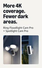 Ring Spotlight Cam Pro, Plug-In (Newest Model), White with Floodlight Cam Pro (N