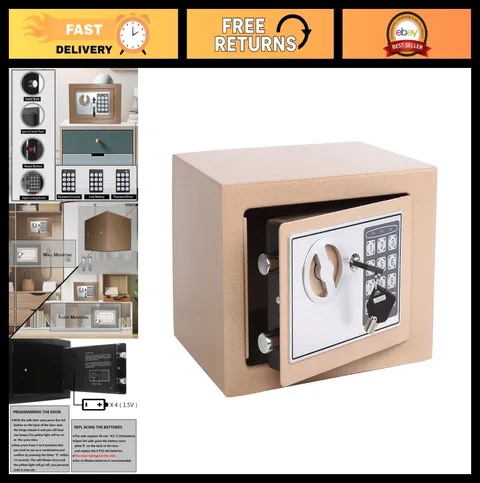 Small Steel Security Safe Box - Electronic Keypad, 0.23 Cu Ft, Hidden Storage fo